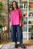 Paloma Tela Peter Pan Blouse Deep Rasberry